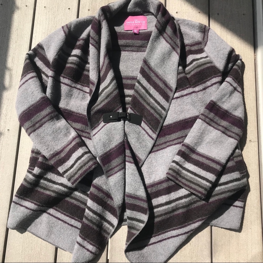 The Saville Row Co Wool Blend Striped Jacket
